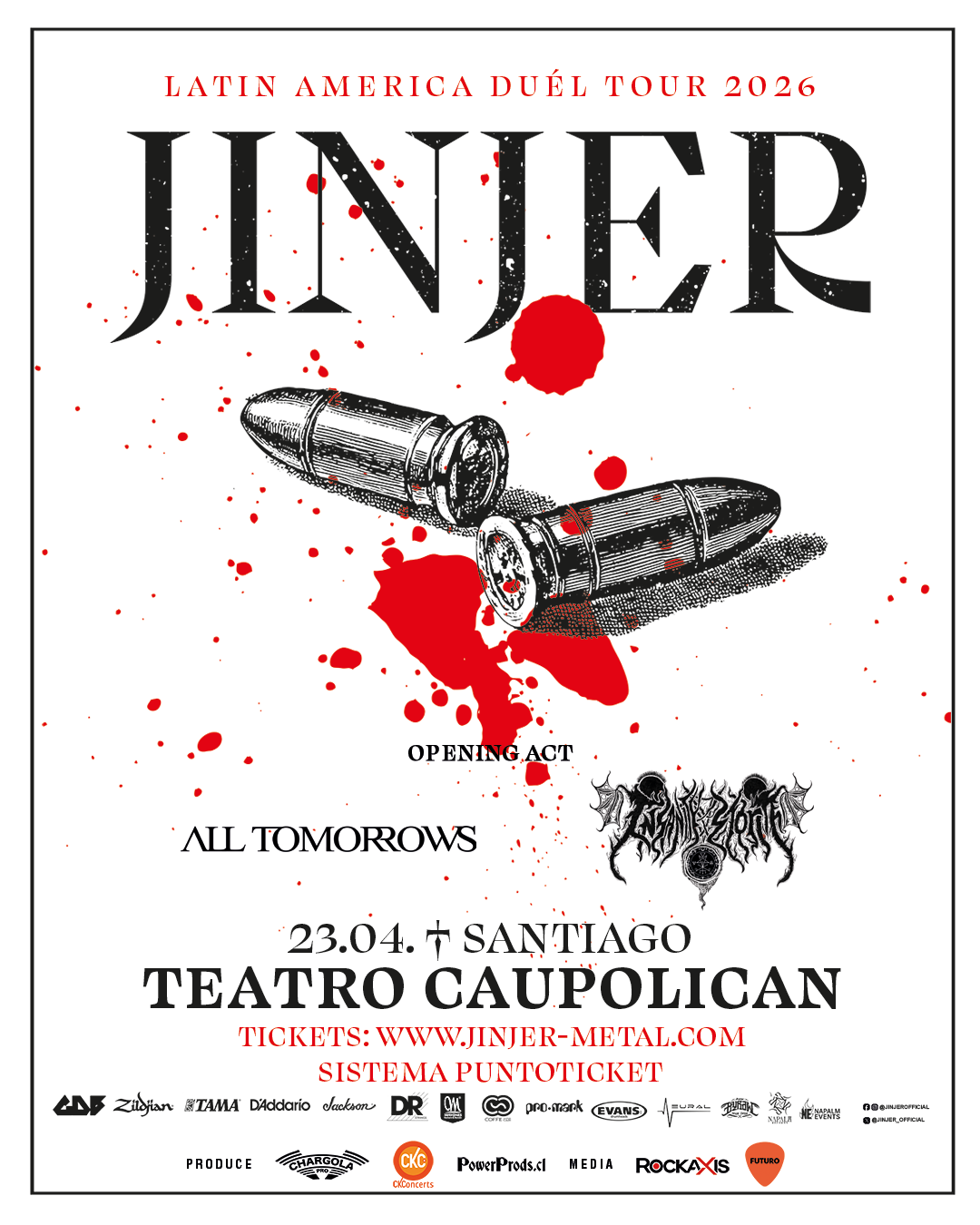 All Tomorrows e Insanity Storm abrirán el show de Jinjer el próximo 23 de abril